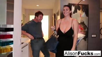 Busty Alison Tyler meets her Catfish then fucks his friend